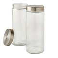 Snow Joe EatNeat Set of 2 Large Glass Food Storage Containers W Stainless Steel Lids HBS72-2PC